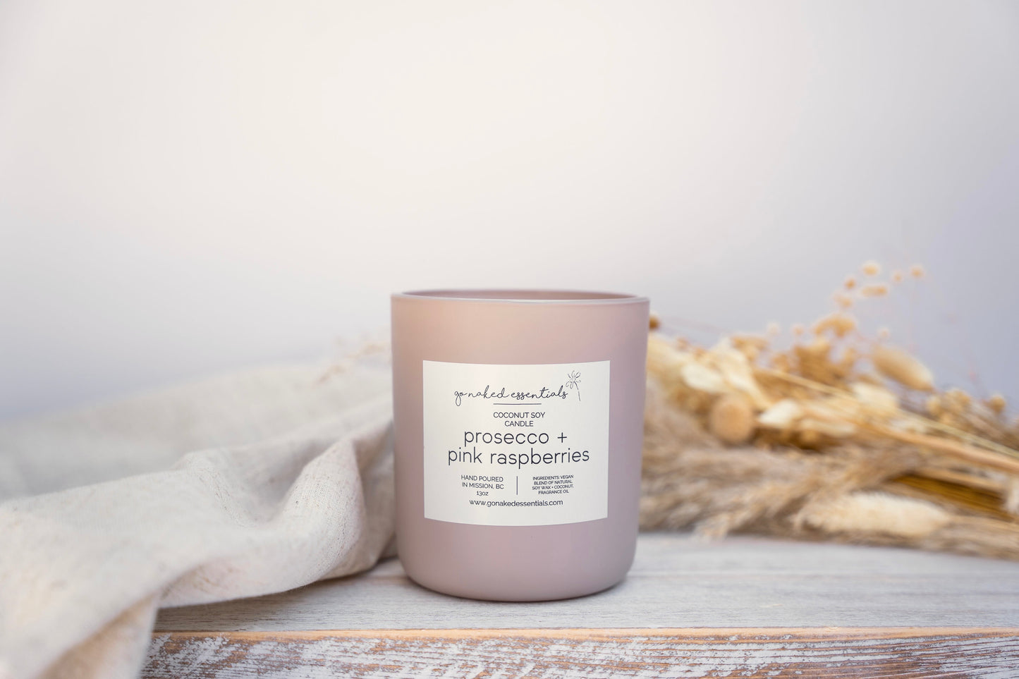 Prosecco + Pink Raspberries Coconut Soy Candle