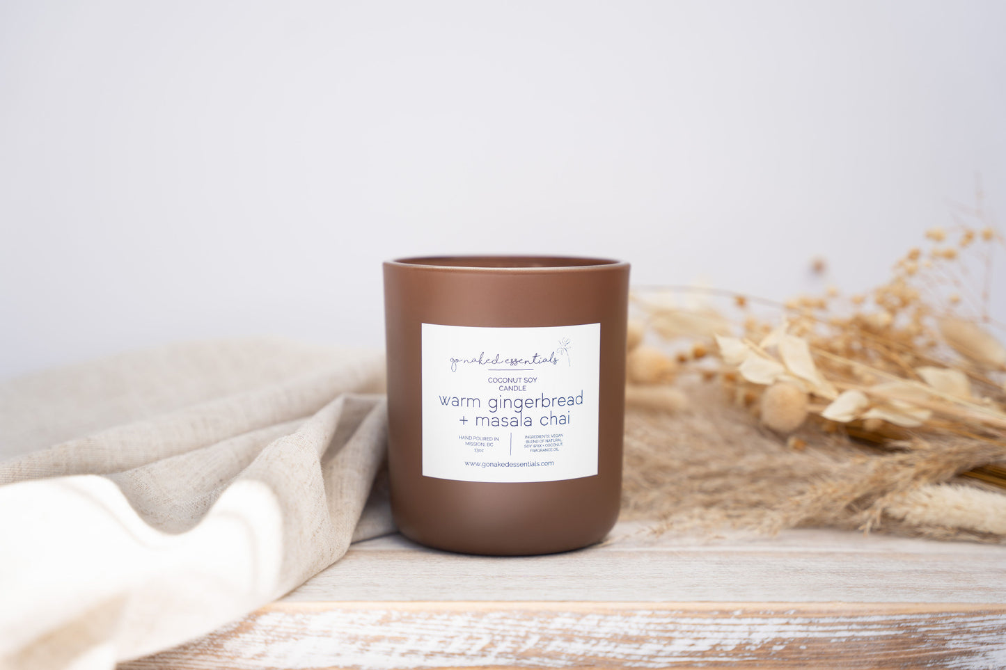 Warm Gingerbread + Masala Chai Coconut Soy Candle