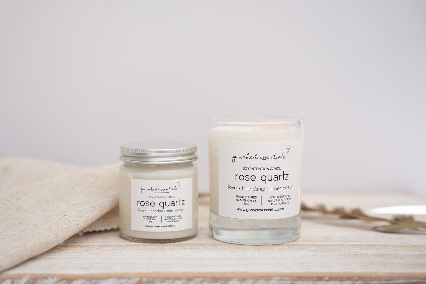 Rose Quartz Soy Intention Candle