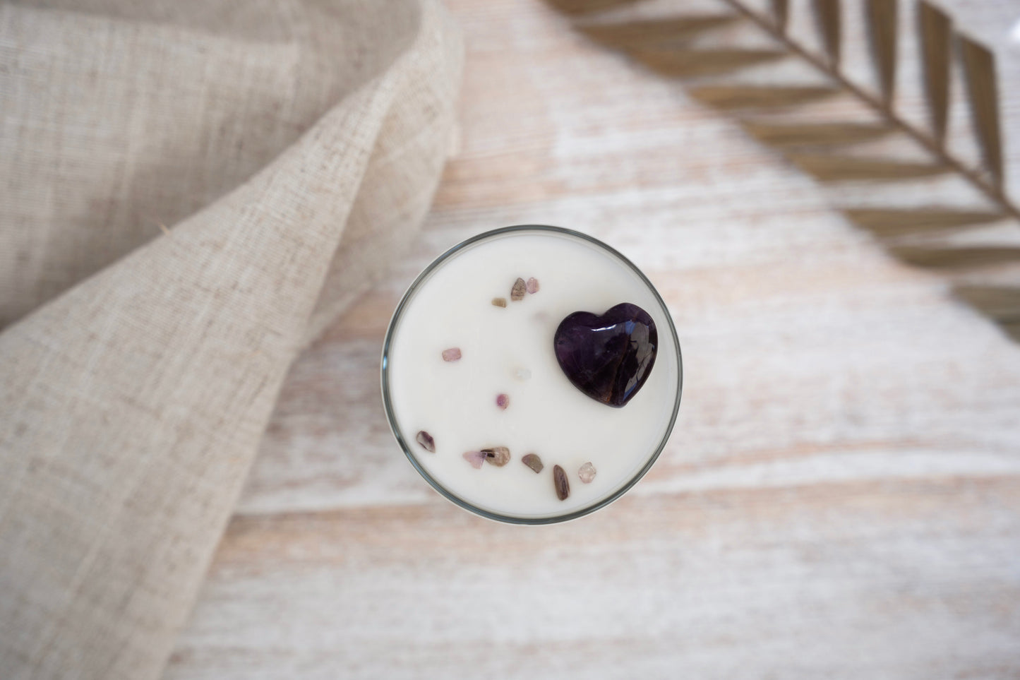 Mini Amethyst Quartz Soy Intention Candle