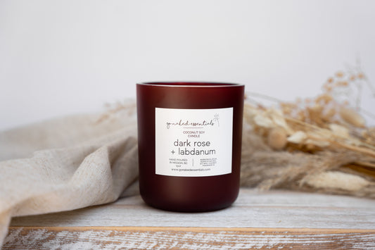 Dark Rose + Labdanum Coconut Soy Candle