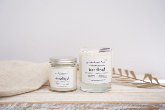 Mini Amethyst Quartz Soy Intention Candle